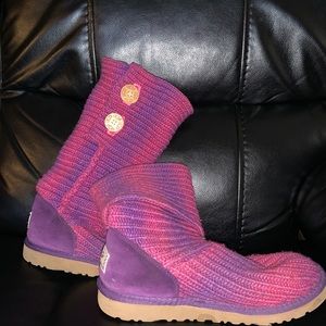 Gently worn pink & purple uggs